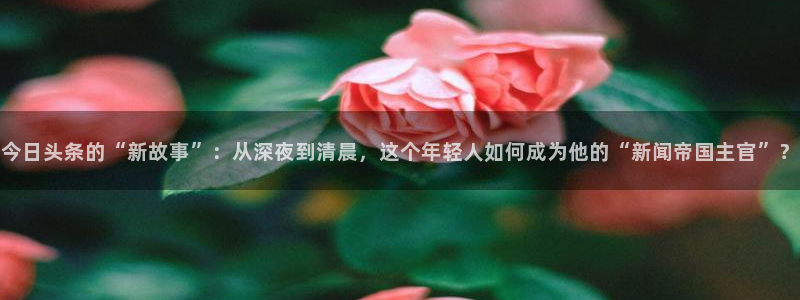 摩登7体育在线注册：今日头条的“新故事”：从深夜到清晨，这个年轻人如何成为他的“新闻帝国主官”？